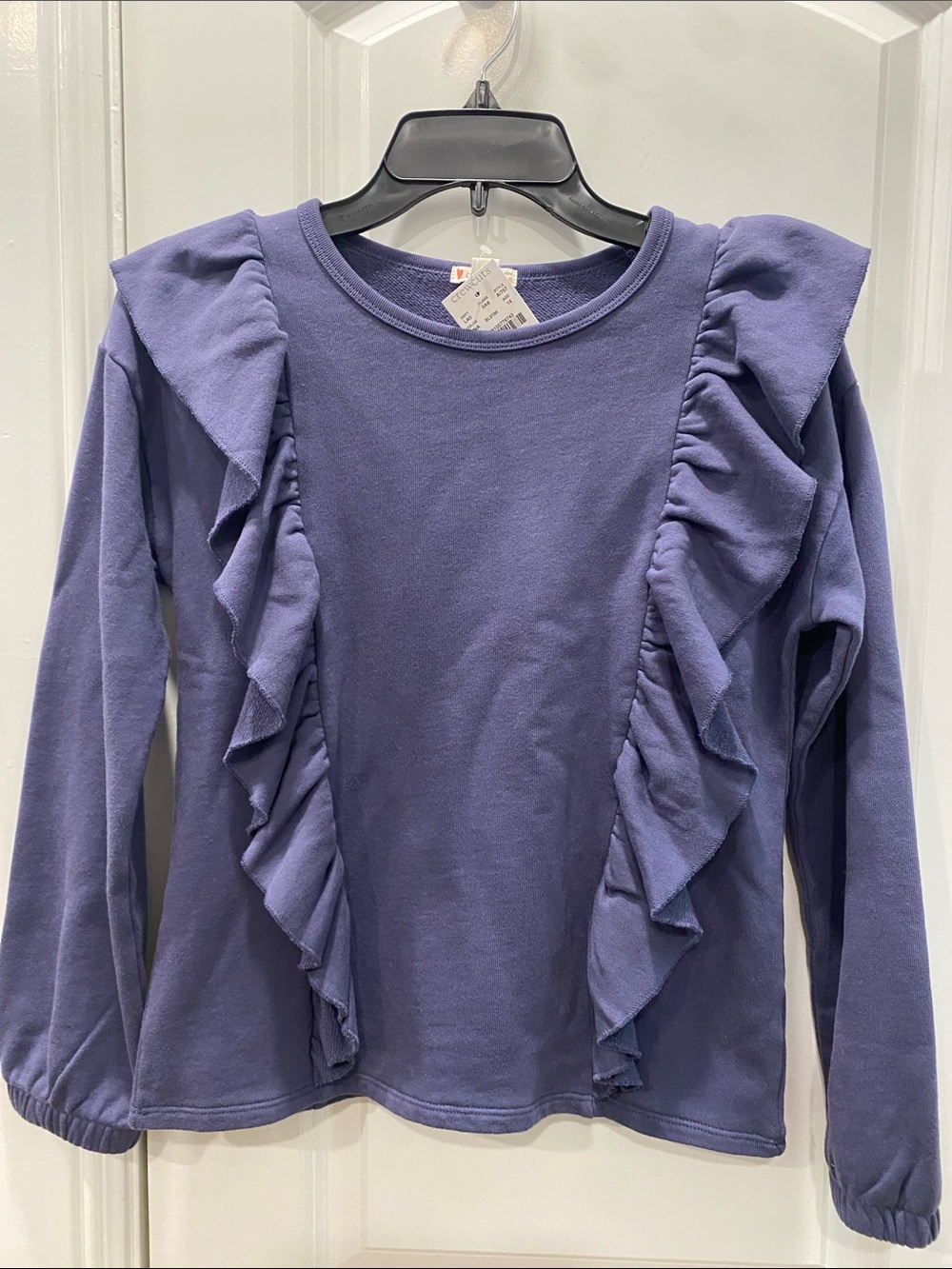 Crewcuts Lavender Ruffle Long Sleeve Tee